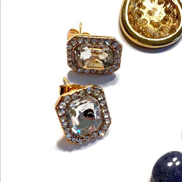 Boho Jewelry Lot of 3 pairs pierced earrings gold tone studs & dangle teardrops - Picture 4 of 6